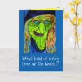 HALLOWEEN WITCH JOKE card Kaart (Gele Bloem)