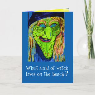 HALLOWEEN WITCH JOKE card Kaart