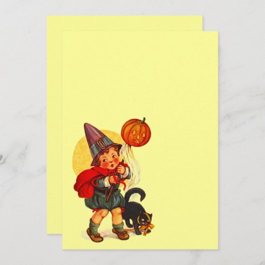  Halloween Witch JOL Cat Blank Uitnodiging (Voorkant / Achterkant)
