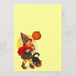  Halloween Witch JOL Cat Blank Uitnodiging