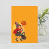  Halloween Witch JOL Cat Blank Uitnodiging (Staand voorkant)