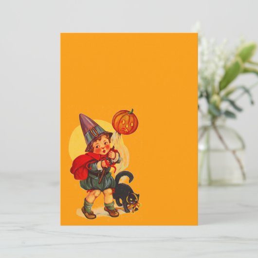  Halloween Witch JOL Cat Blank Uitnodiging (Staand voorkant)
