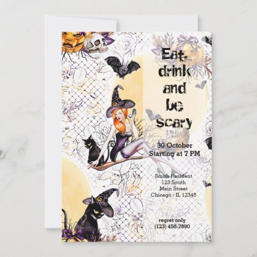 Halloween Witch Kaart (Voorkant)