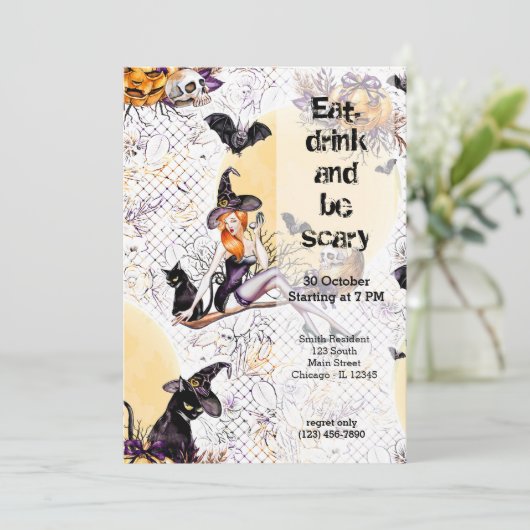 Halloween Witch Kaart (Staand voorkant)