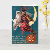  Halloween Witch Kaart (Gele Bloem)