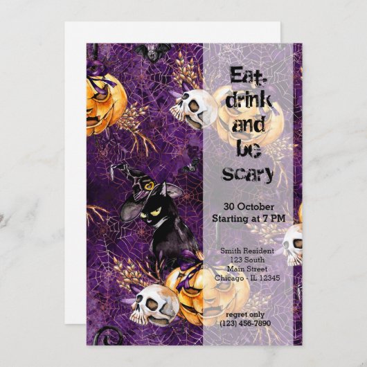 Halloween Witch Kaart (Voorkant / Achterkant)