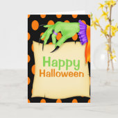 Halloween Witch Kaart (Gele Bloem)