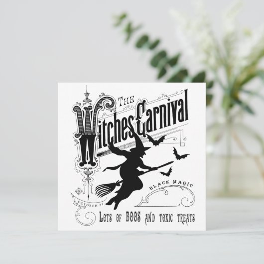  Halloween Witch Kaart (Staand voorkant)