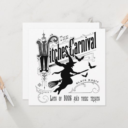  Halloween Witch Kaart (Voorkant / Achterkant in situ)