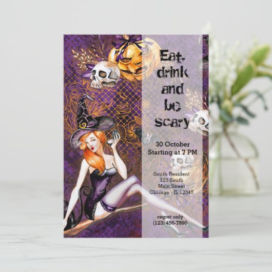 Halloween Witch Kaart (Staand voorkant)