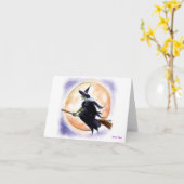 Halloween Witch Kaart (Gele Bloem)