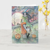 Halloween Witch Kaart beroemd gemaakt door Molly H (Gele Bloem)
