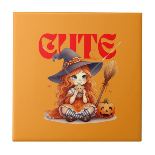 Halloween Witch Keramische Tegel Tegeltje (Voorkant)
