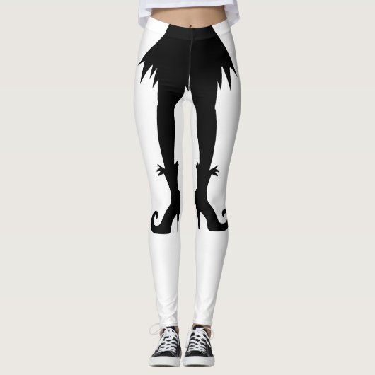 Halloween Witch Legs met rok en laarzen Leggings (Voorkant)
