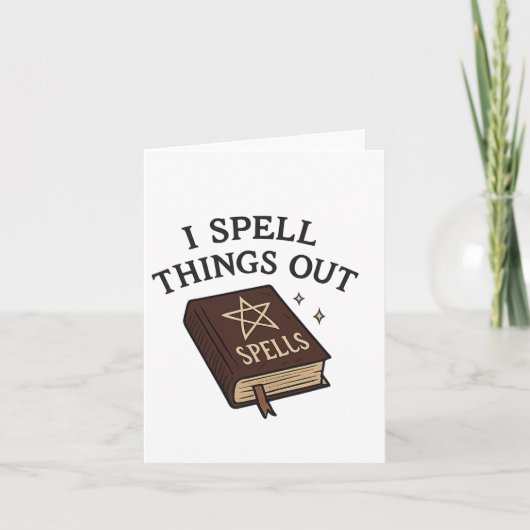 Halloween Witch Logic I Spell Things Out Spellbook Kaart (Voorkant)