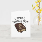 Halloween Witch Logic I Spell Things Out Spellbook Kaart (Gele Bloem)