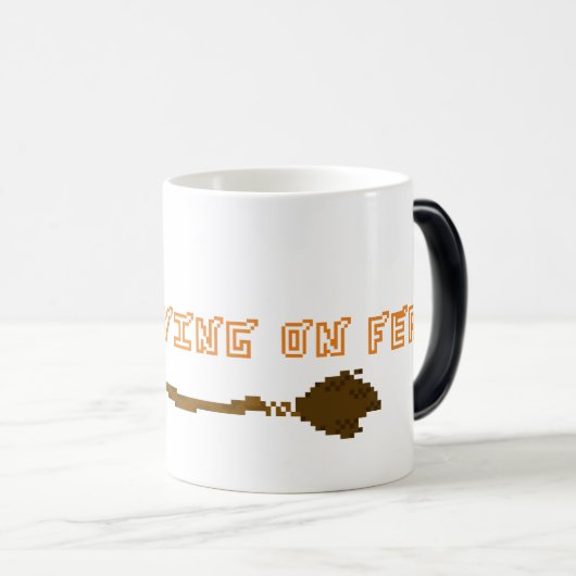 Halloween Witch met Bezem – Pixel Art Magische Mok (Voorkant rechts)