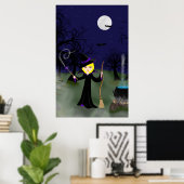 Halloween Witch met Cauldron Print (Thuiskantoor)