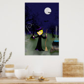 Halloween Witch met Cauldron Print (Keuken)