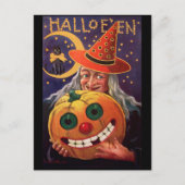 Halloween Witch met Funny Pumpkin Briefkaart (Voorkant)