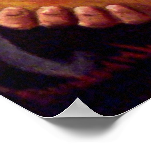 Halloween Witch met Funny Pumpkin Poster (Hoek)