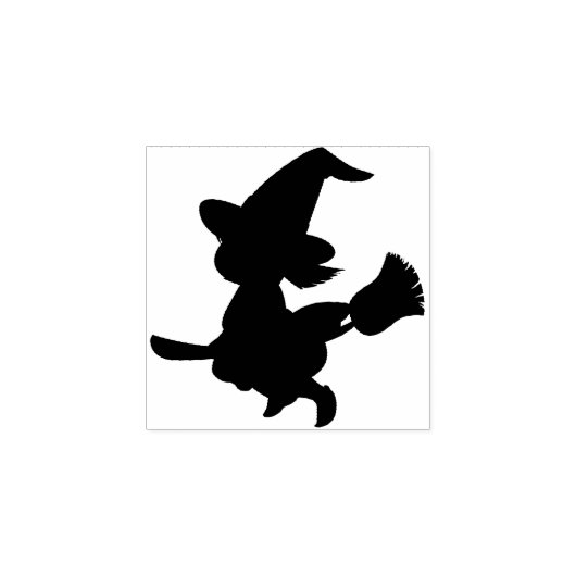Halloween Witch met kamer Rubberstempel (Afrduk)