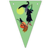 Halloween Witch met pompoen en zwarte kat Vlaggetjes (Derde vlag)