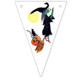Halloween Witch met pompoen en zwarte kat Vlaggetjes (Tweede vlag)