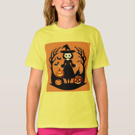 Halloween Witch met pompoenen in spookachtige sett T-shirt