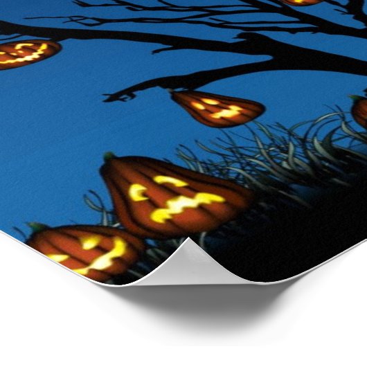 Halloween Witch met pompoenen Poster (Hoek)