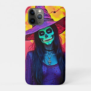 Halloween Witch met Skull Face Design Case-Mate iPhone Case