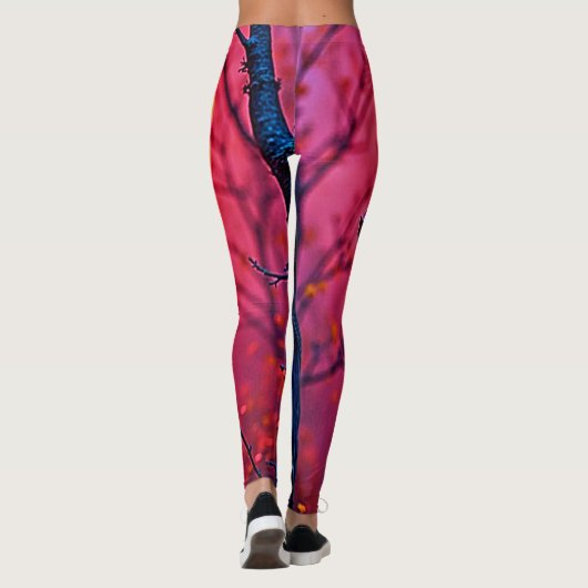 Halloween Witch met Skull Face Design Leggings (Achterkant)