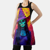 Halloween Witch met Skull Face Design Schort (Insitu)