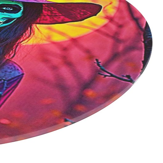 Halloween Witch met Skull Face Design Snijplank (Hoek)