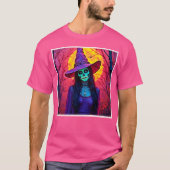 Halloween Witch met Skull Face Design T-shirt (Voorkant)