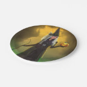 Halloween Witch met wandelstok Papieren Bordje (Gekanteld)