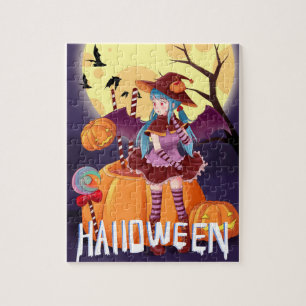 Halloween Witch met Wings Legpuzzel
