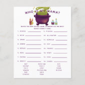 Halloween Witch, m'n mama Baby shower Game (Voorkant)