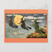 Halloween Witch Moon Retro Victoriaans Briefkaart (Voorkant)