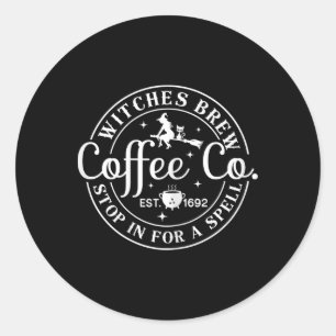 Halloween Witch Motief - Heksen Brouwen Koffie en Ronde Sticker