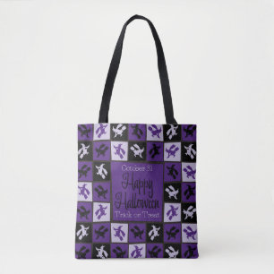 Halloween witch mozaïek tote bag