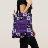 Halloween witch mozaïek tote bag (Dichtbij)