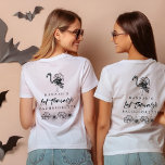 Halloween Witch of Honor Bachelorette T-shirt<br><div class="desc">Deze heks van eer bachelorette party t-shirt heeft een spooky Halloween design met complimenterende regenboogscriptlettertypen. Dit is het perfecte compliment aan een Halloween-witch-themed bachelorette party,  zie de winkel voor het matchen van bachelorette artikelen van heksenbrood en heksent-shirts.</div>