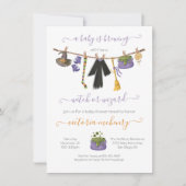 Halloween Witch of Wizard Baby breekt Shower Kaart (Voorkant)