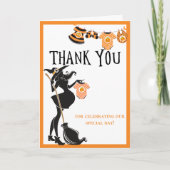 Halloween Witch Oktober Baby shower Dank u wel Bedankkaart (Voorkant)