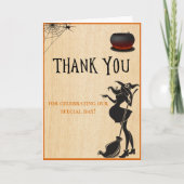 Halloween Witch Oktober Baby shower Dank u wel Bedankkaart (Voorkant)