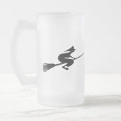 Halloween Witch on Broomstick Drinken Glass Matglas Bierpul (Links)