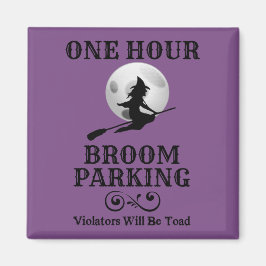 Halloween Witch One Hour Broom Parking Magneet