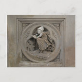 Halloween Witch op Broom 3d Stone Carving Foto Briefkaart (Voorkant)