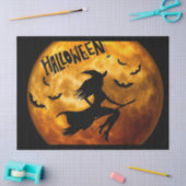Halloween Witch op Broom Cat Moon Bats Tissuepapier (Craft)